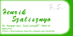 henrik szalisznyo business card